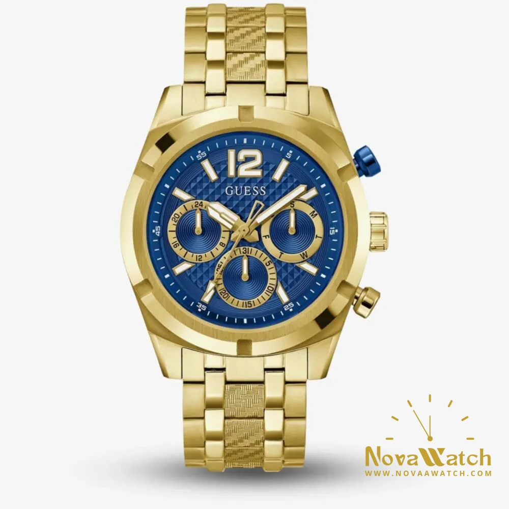 Montre pour homme couleur or, cadran bleu
GW0714G2