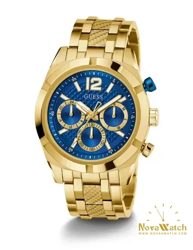 Montre pour homme couleur or, cadran bleu
GW0714G2